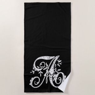All Initials Here You Choose Colour with White Beach Towel