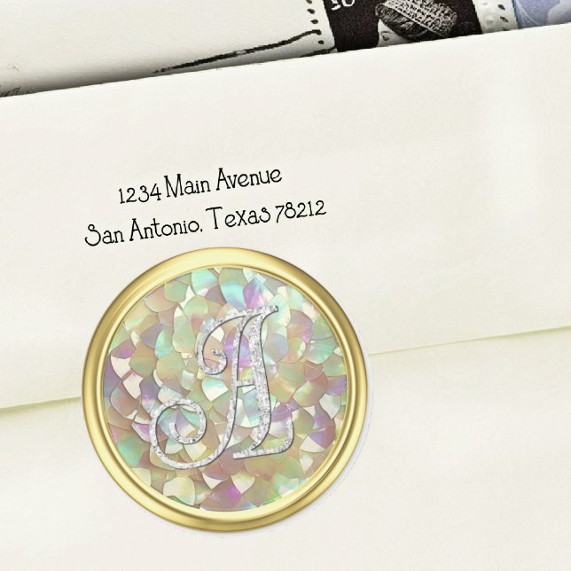 ALL INITIALS Silver Monogram 3 Gold Mother of  P Classic Round Sticker (Creator Uploaded)