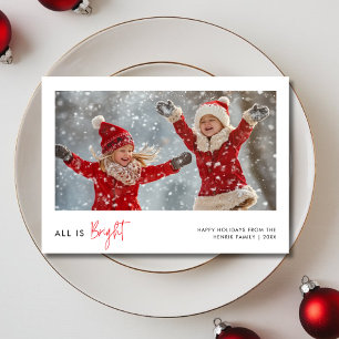 All Is Bright Christmas Kids Fun Photo Greetings Holiday Card