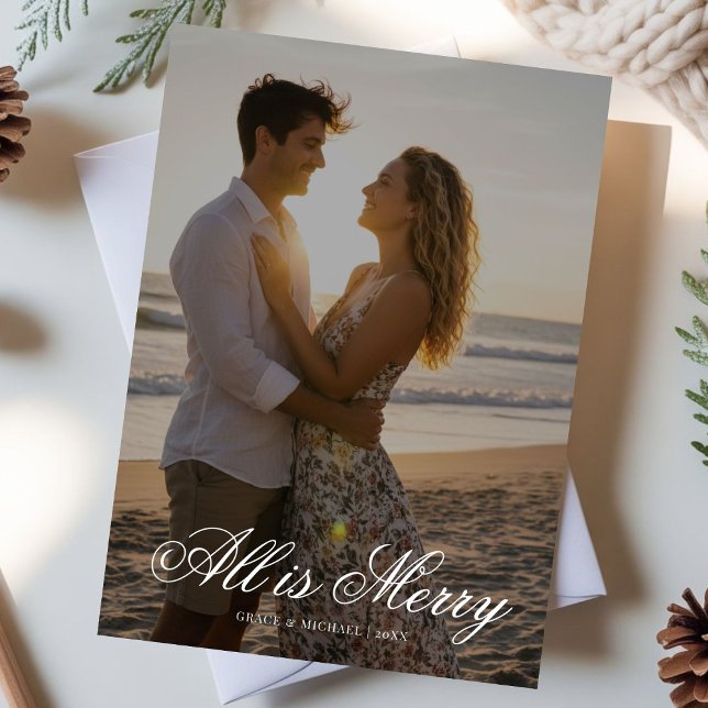 All Is Bright – Couple by the Tree Holiday Card (Creator Uploaded)