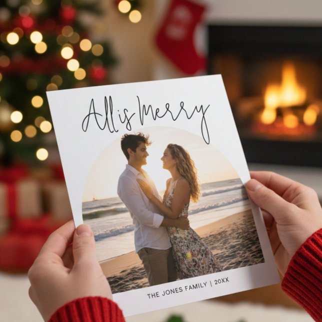 All Is Bright Couple Christmas Card Romantic card (Creator Uploaded)