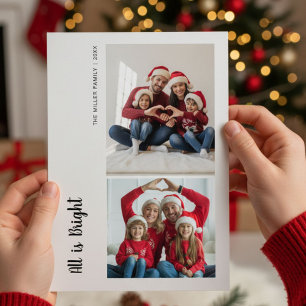 All Is Bright Family Christmas  Cozy Holiday card