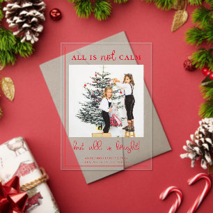 All is Bright Fun Christmas Kids Photo Acrylic Invitations