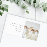 All is Bright Modern Minimal Christmas Kids Photo Label<br><div class="desc">A stylish holiday photo freturn address label with classic typography "all is bright" in black on a clean simple white background. The photo and text can be easily customised for a personal touch. A simple, minimalist and contemporary christmas design to stand out this holiday season! The image shown is for...</div>