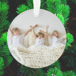 All is Bright Modern Minimal Christmas Kids Photo Ornament<br><div class="desc">A stylish holiday photo christmas tree ornament with classic typography "all is bright" in black on a clean simple white background. The photo and text can be easily customised for a personal touch. A simple, minimalist and contemporary christmas design to stand out this holiday season! The image shown is for...</div>