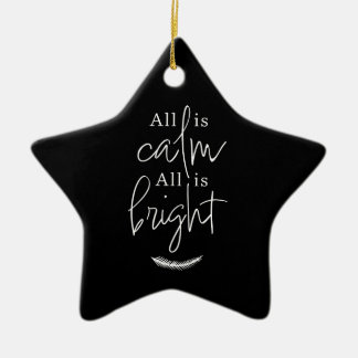 All Is Calm All is Bright Black Modern Star Ceramic Tree Decoration