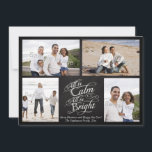 All is Calm, All is Bright Chalkboard Christmas Holiday Card<br><div class="desc">All is Calm,  All is Bright.  Dark charcoal grey chalkboard black board background with chalk-look fancy script writing with words from the famous Christmas carol,  Silent Night.  A sentimental and touching pretty item to remind of the beauty and slendor of the season!</div>