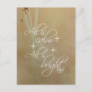 All is Calm, All is Bright Christmas Holiday Postcard