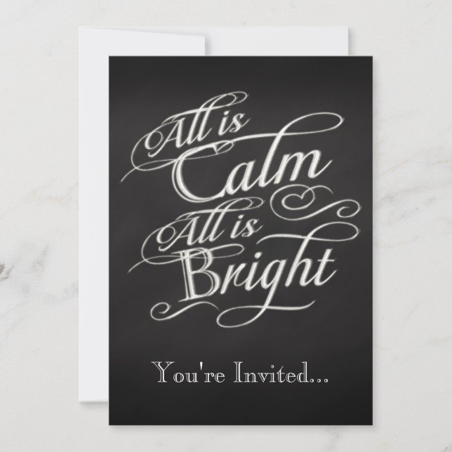 All is Calm, All is Bright Christmas Party Invitation (Front)