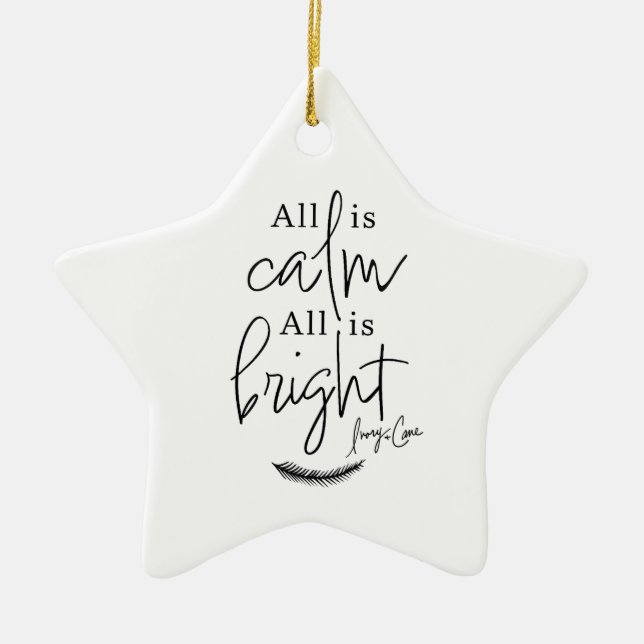 All Is Calm All is Bright Modern Ceramic Tree Decoration (Front)