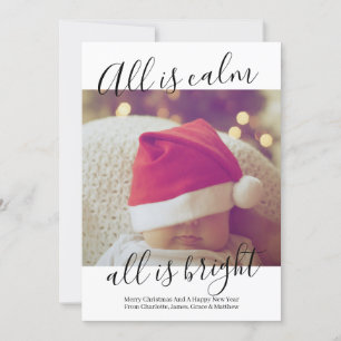 All Is Calm All Is Bright Personalised Christmas Holiday Card