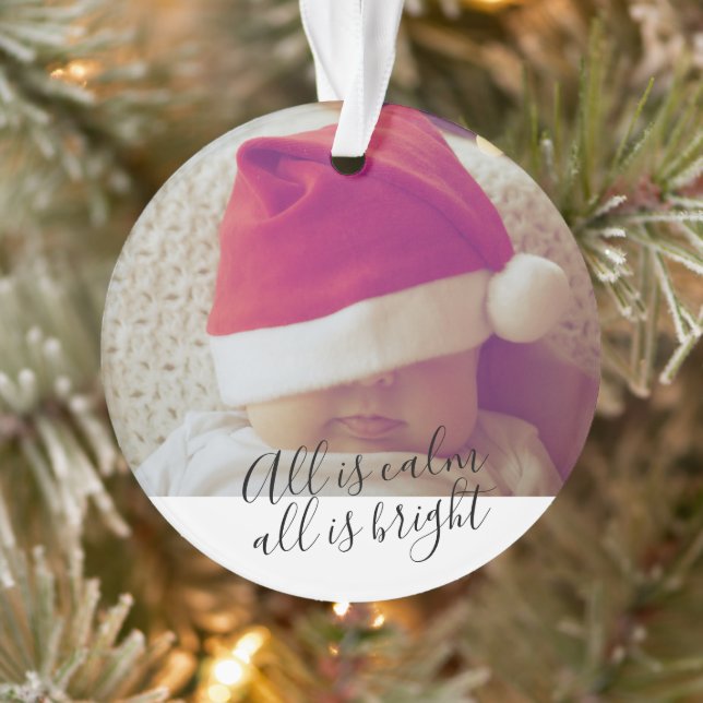 All Is Calm All Is Bright Personalised Christmas Ornament (Tree)