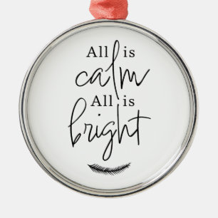 All Is Calm, All Is Bright Round Christmas Metal Tree Decoration