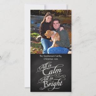 All is Calm Chalkboard Christmas Holiday Card