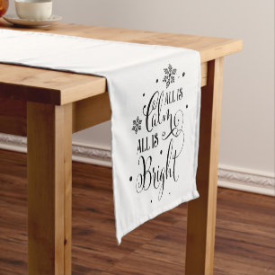 All is Calm/ Christmas Quote/ Holiday Table Runner