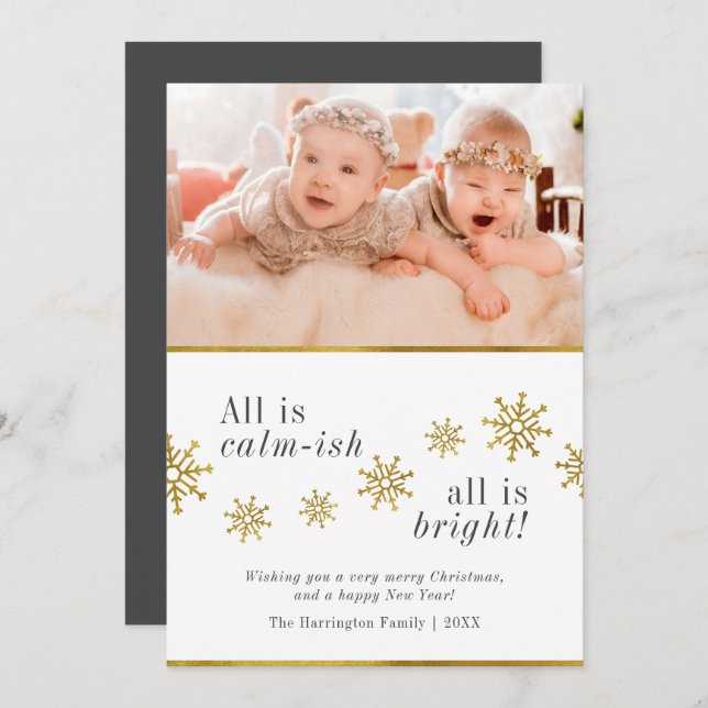 All Is Calm-ish | Custom Funny Christmas Photo Invitation (Front/Back)