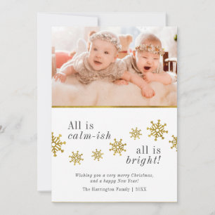 All Is Calm-ish   Funny Christmas Holiday Photo Card