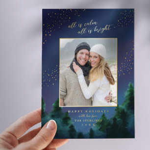 All is Calm - Starry Sky Foil Holiday Photo Card