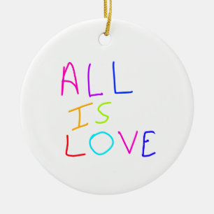All is love rainbow colourful pride LGBTQ gay june Ceramic Tree Decoration