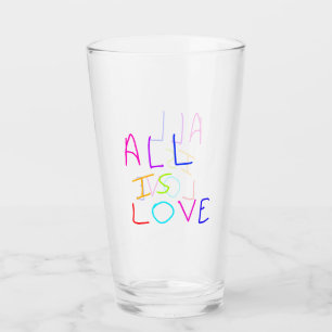 All is love rainbow colourful pride LGBTQ gay june Glass
