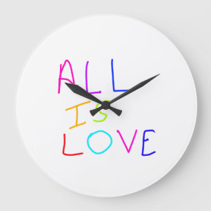 All is love rainbow colourful pride LGBTQ gay june Large Clock