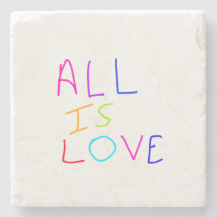 All is love rainbow colourful pride LGBTQ gay june Stone Coaster