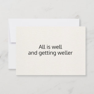 All is Well Black White Basic Affirmation Card
