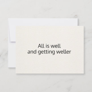 All is Well Black White Basic Affirmation Card