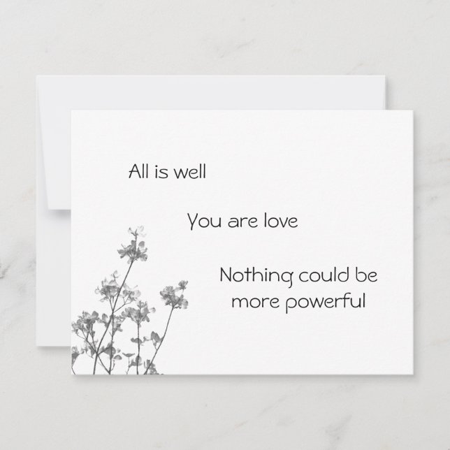 "All is Well" Card (Front)