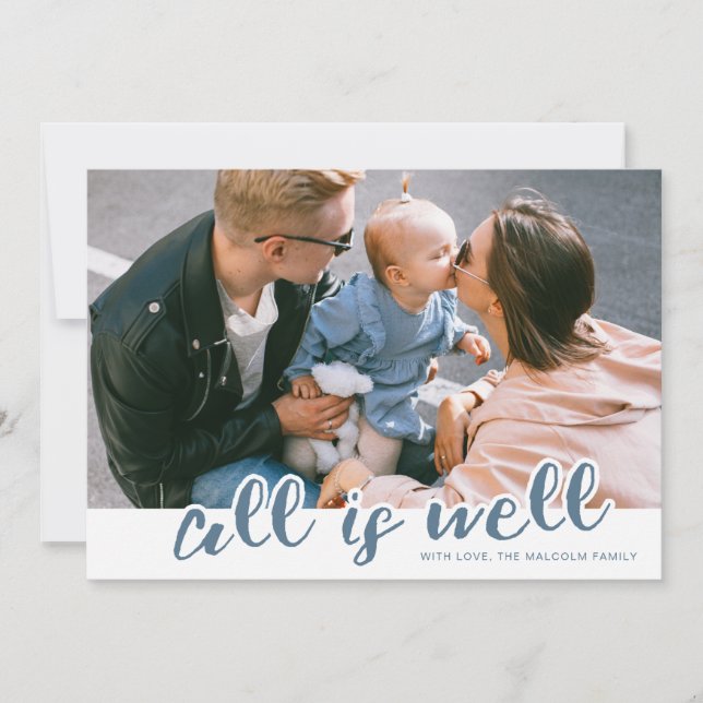 All is Well Christmas/Holiday Photo Card (Front)