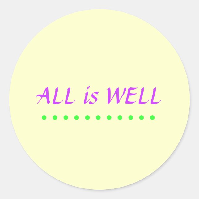 All is Well sticker yellow (Front)