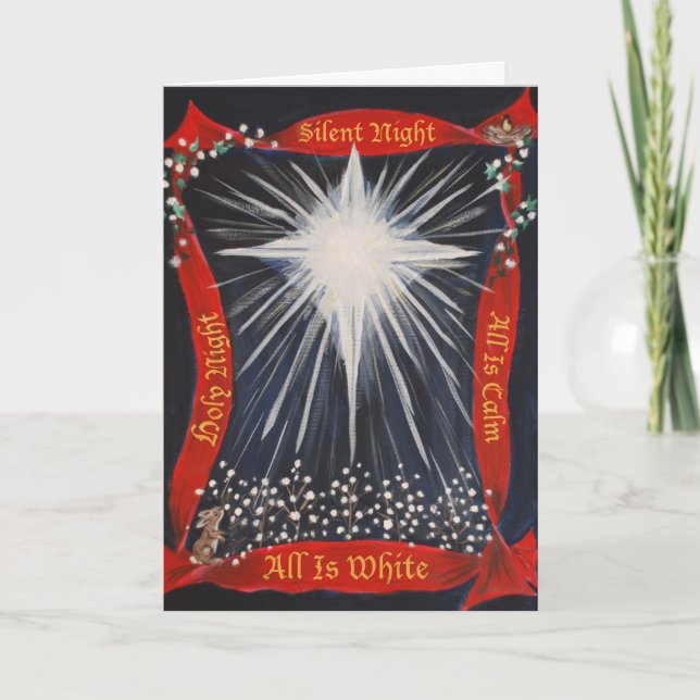 All is White Cotton Field Christmas Card (Front)