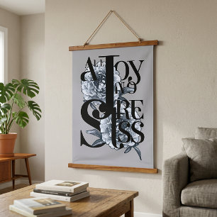 All Joy No Stress Floral Tapestry Gift for Her