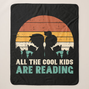 All Kids Are Reading Retro Read Book Lover Boys Gi Sherpa Blanket