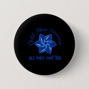 All Kids Matter Child Abuse Awareness Pinwheel  6 Cm Round Badge