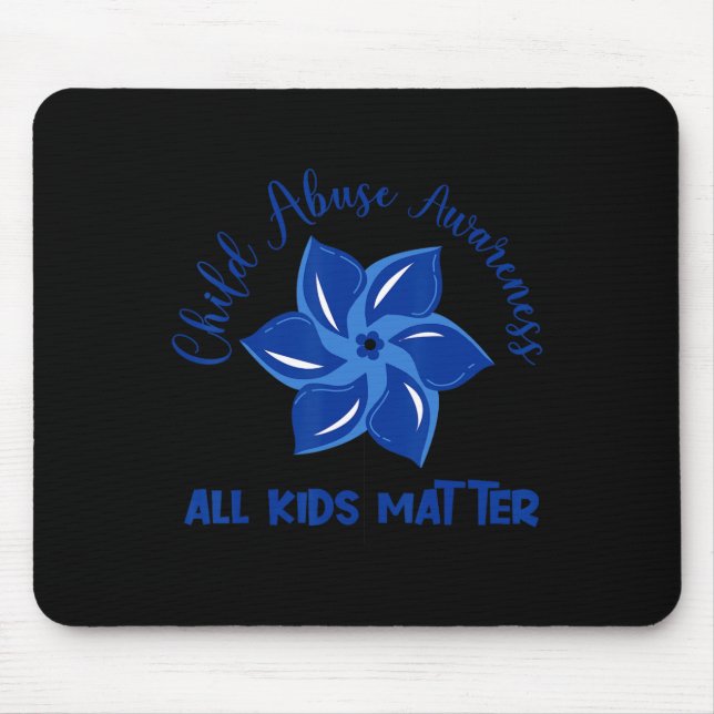 All Kids Matter Child Abuse Awareness Pinwheel  Mouse Mat (Front)