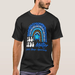 All Kids-Matter Pinwheel Blue Rainbow Child Abuse T-Shirt