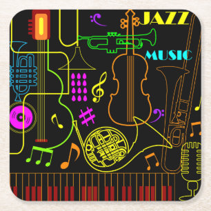 All Kinds of Music Square Paper Coaster