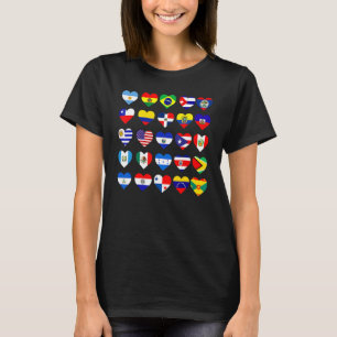 All Latin American Flags Countries Hispanic Herita T-Shirt