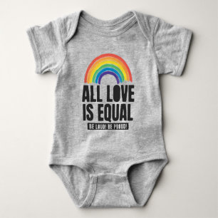 All Love Is Equal Pride LGBT Equal Rights Rainbow  Baby Bodysuit