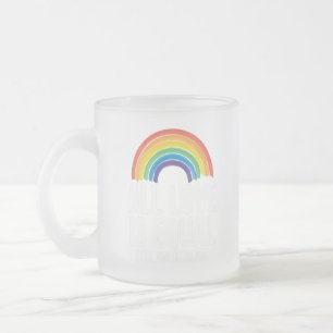 All Love Is Equal Pride LGBT Equal Rights Rainbow Frosted Glass Coffee Mug