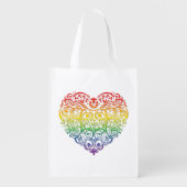 "All Love Is Equal" Rainbow Filigree Heart Bag (Front)