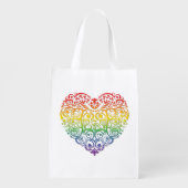 "All Love Is Equal" Rainbow Filigree Heart Bag (Back)