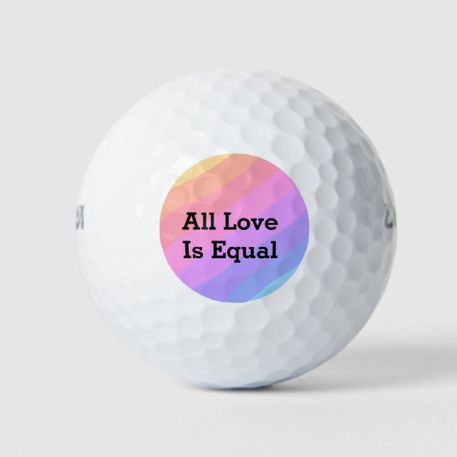 All love is equal rainbow pride Month LGBT add nam Golf Balls (Front)