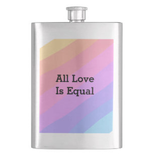 All love is equal rainbow pride Month LGBT add nam Hip Flask