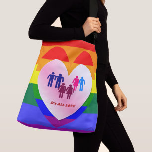 All Love Pride Heart Couples Crossbody Bag