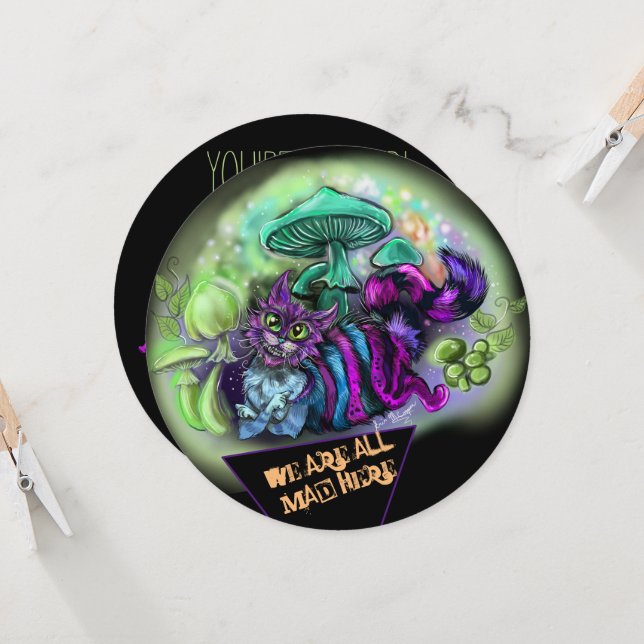 All Mad Here Cat Invitation (Front/Back In Situ)