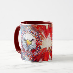 All Men Are Created Equal Red Eagle and Fireworks Mug