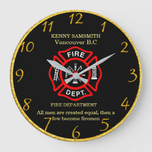 All men are created equal, then become firemen lar large clock