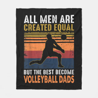 All Men Are Created Equal Volleyball Dad Vintage  Fleece Blanket